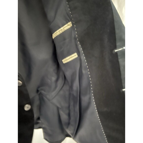 HE Homini Emerito by Mango Dark Blue Velvet Blazer 100% Cotton US/ XS - Picture 4 of 14